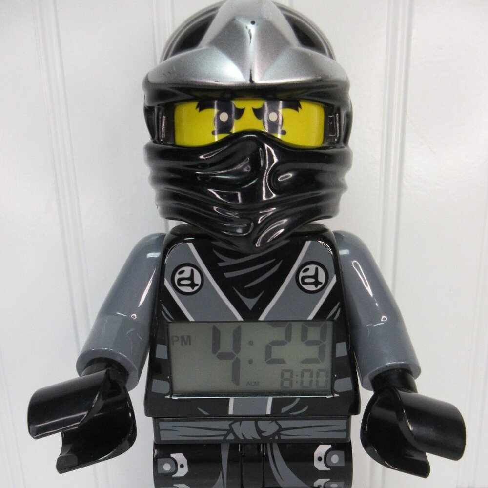 LEGO Ninjago Cole Digital Alarm Clock Light Up 9.5" Jumbo Minifigure Black Ninja